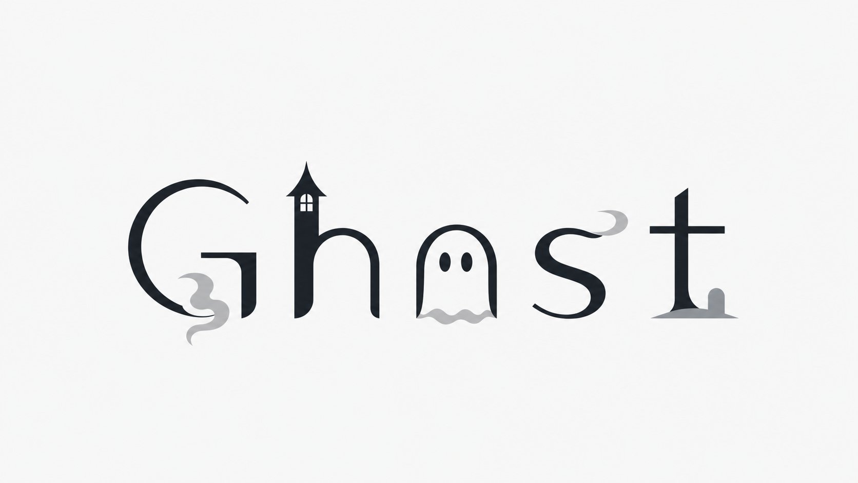 Minimalist typographic word design with letters symbolizing their own meaning (3 of 4)