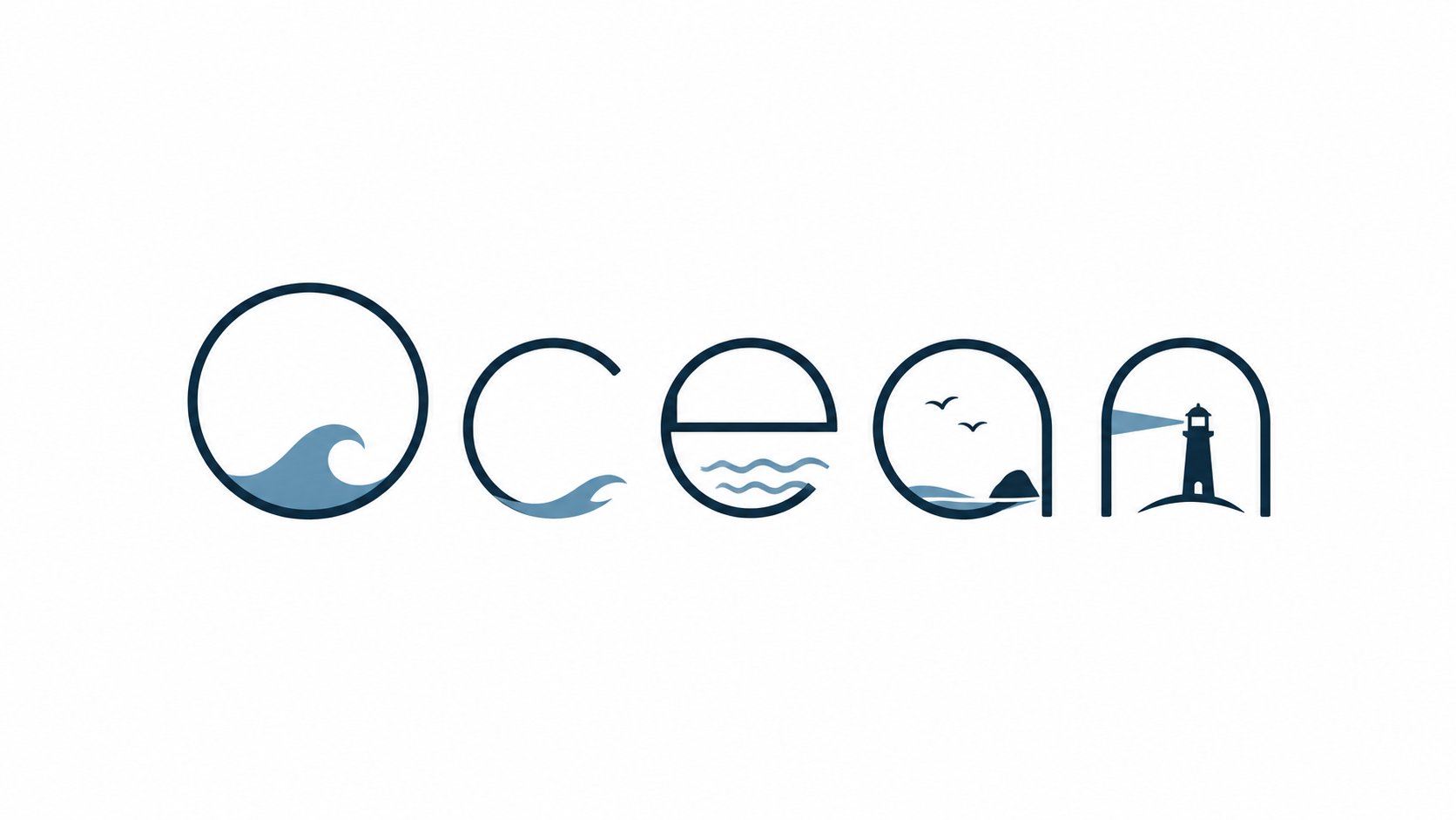 Minimalist typographic word design with letters symbolizing their own meaning (1 of 4)